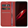 Leather Wallet Case & Card Holder Pouch for Oppo R15 Pro - Red